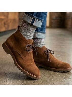 Armani Brown Roughout Suede Chukka Boots
